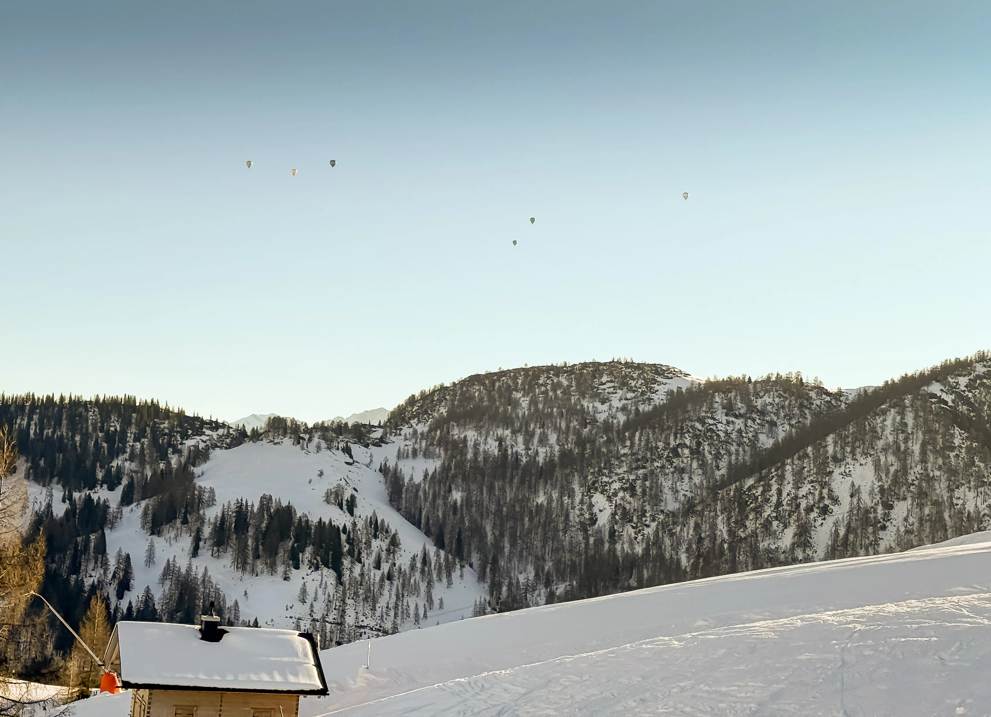 Udsigt fra luftballon over Werfenweng