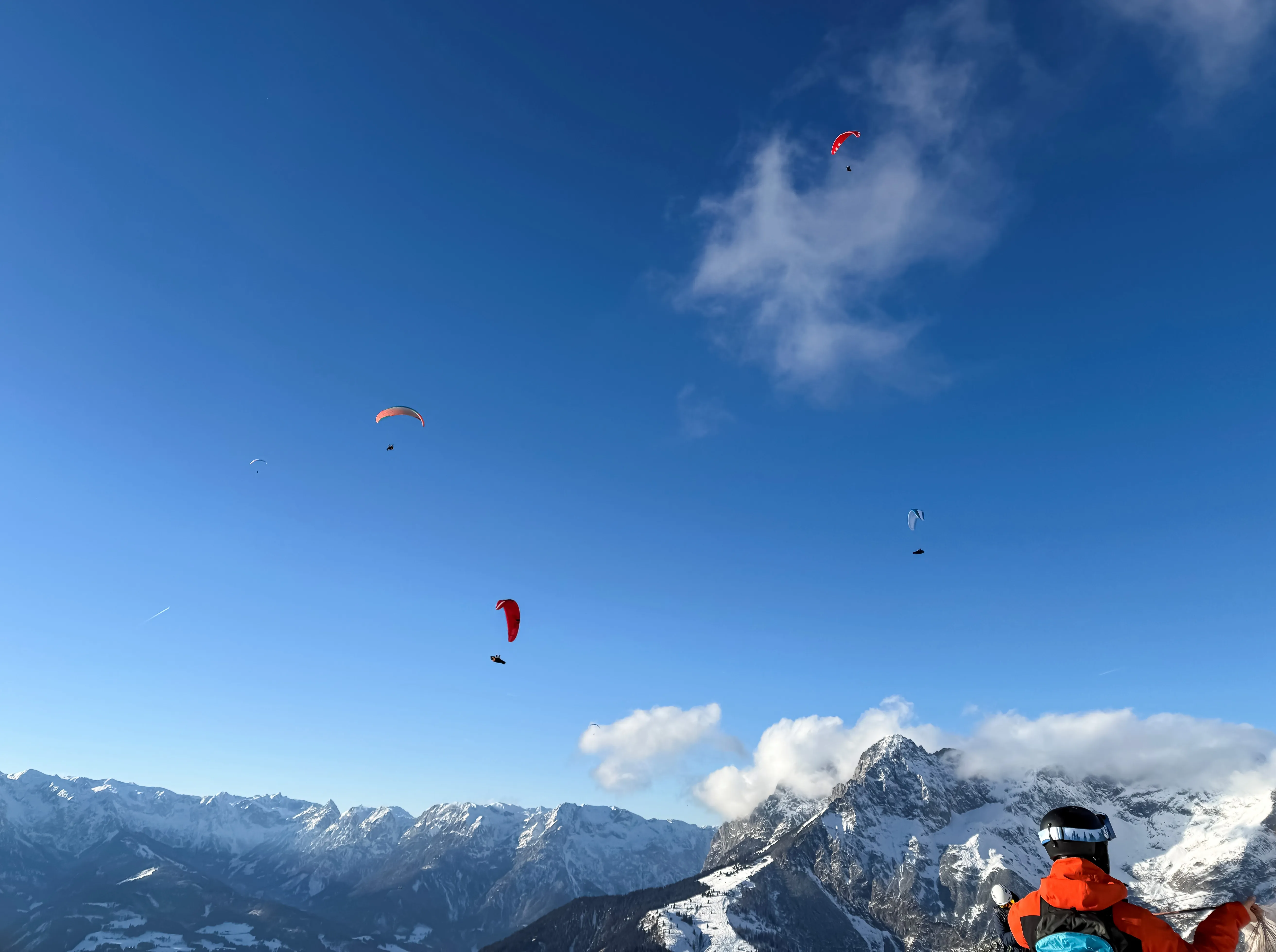 Udsigt fra paraglider over Werfenweng